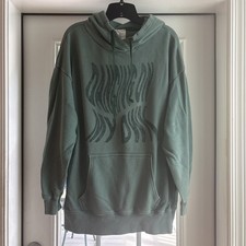 Offline By Aerie Sweatshirt Green Oversized Split Sides Size Medium