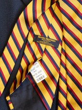 BROOKS BROTHERS Vintage English Gold Stripped Silk Tie NWT DEADSTOCK