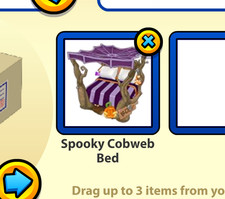 Webkinz RETIRED Items Spooky Cobweb Bed ONLINE VIRTUAL ITEM BUNDLE