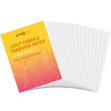 Heat Transfer Paper for T Shirts 15 Sheets, 8.5 X 11 Printable Heat Transfer ...