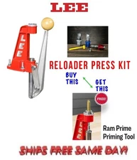 Lee Breech Lock Reloading Press Kit for 9mm Luger w/ Die Set and Ram Prime 92280