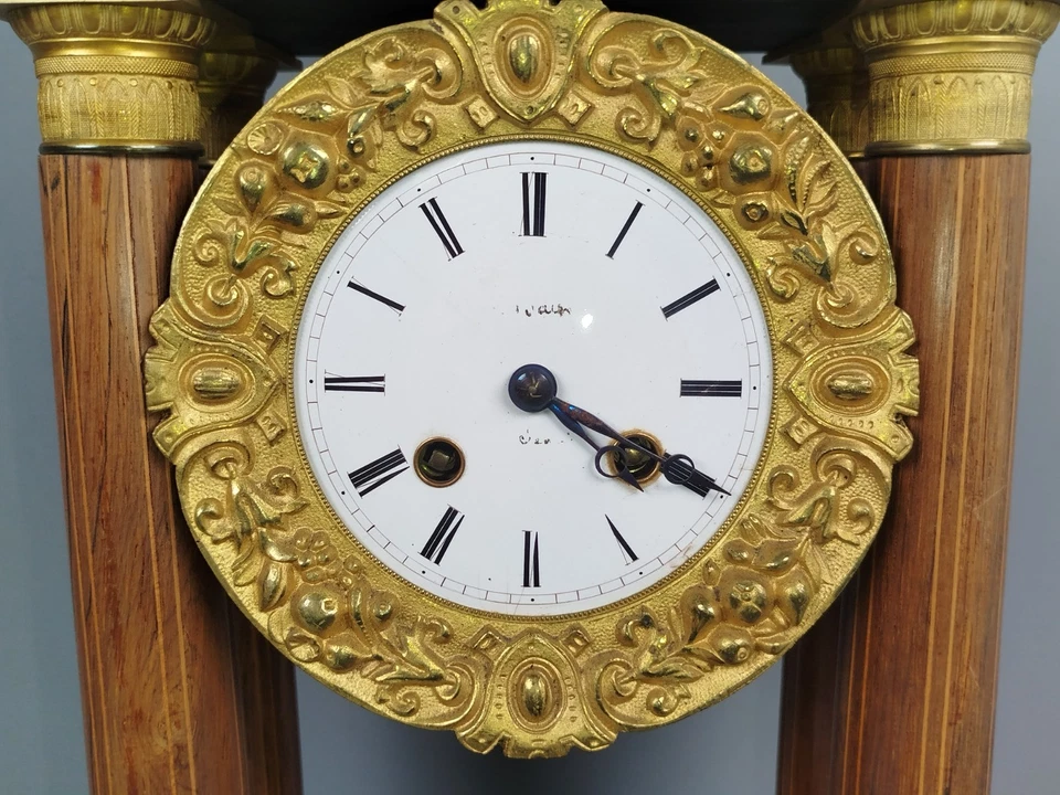PENDULE PORTIQUE a Poser Bois Charles X Colonne HORLOGERIE Japy Freres O51 - Photo 4/4