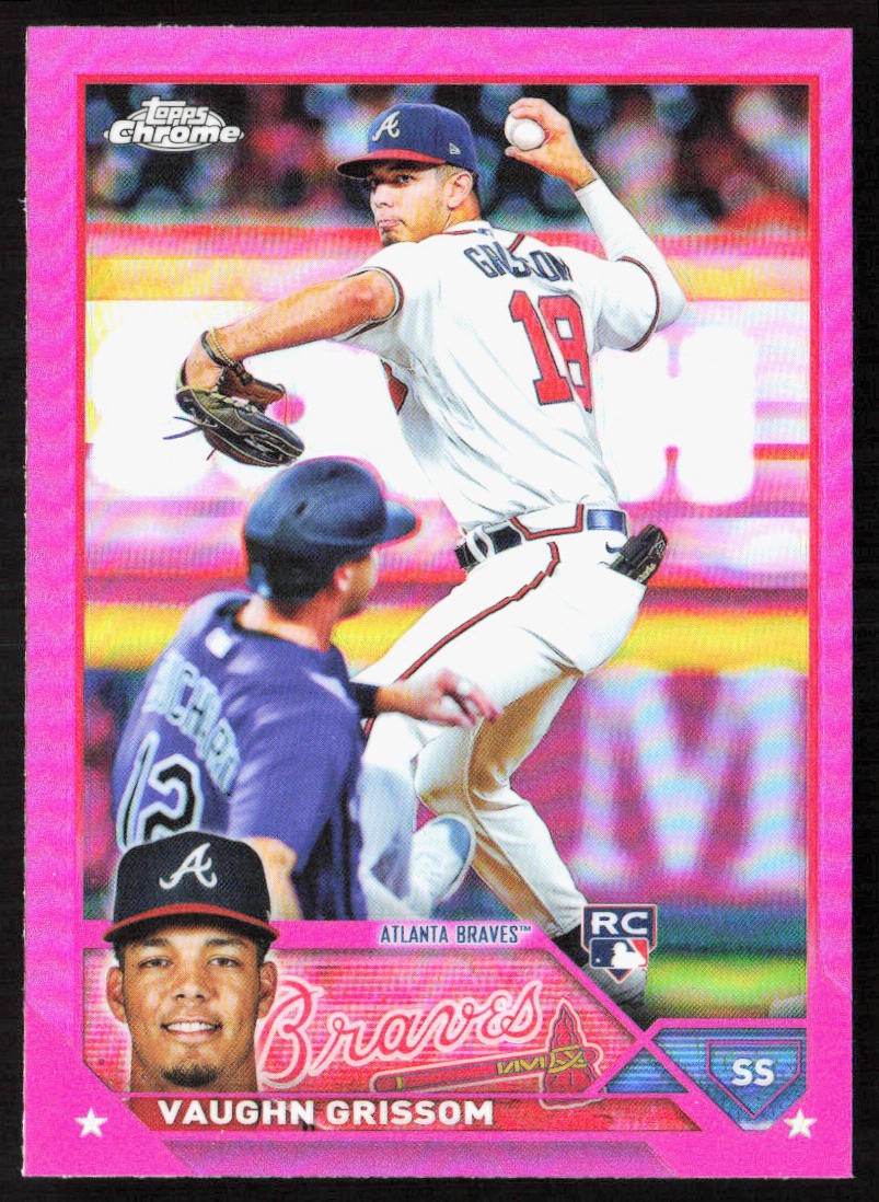 2023 Topps Chrome Vaughn Grissom Pink Refractor Rookie Card RC #48 Braves