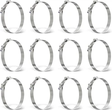 12Pack 4.5 Inch T Bolt Hose Clamp,304 Stainless Steel Heavy Duty Hose Clamp,Adju