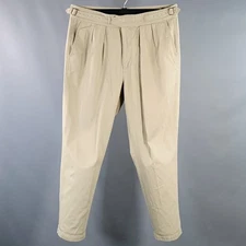 A.P.C. Size 38 Beige Twill Cotton Pleated Side Tabs Casual Pants