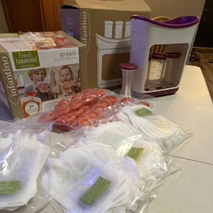 Infantino Manual Blender & Masher Baby Food Prep Kit, Easy Use