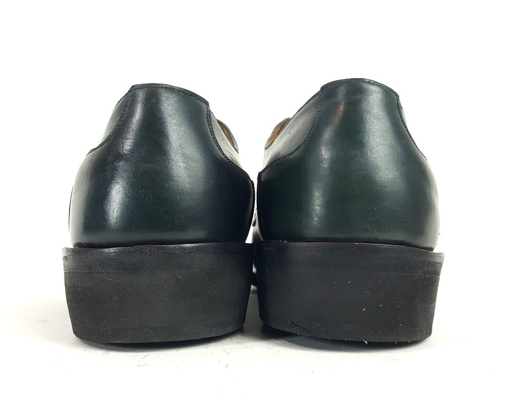 SAOLA Scarpe eleganti derby George Cleverley su misura DeGivenchy in pelle di vitello verde US 10 5