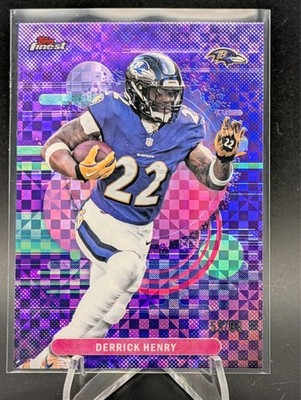 Derrick Henry 2025 Topps Finest #151 Purple X-Fractor Uncommon 55/99