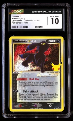 CGC 10 Umbreon ☆ 17/17 Pokémon Celebrations Classic . 2021 English