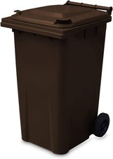 240 Litre Wheelie Bin - Brown (Standard Household Size) - Typically Used For Gar