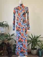 Zara Studio Floral Print Bodycon Long Dress Size XS/S RRP £99.95