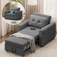Sleeper Sofa Chair – 3-in-1 Convertible Armchair Bed with Side Pocket