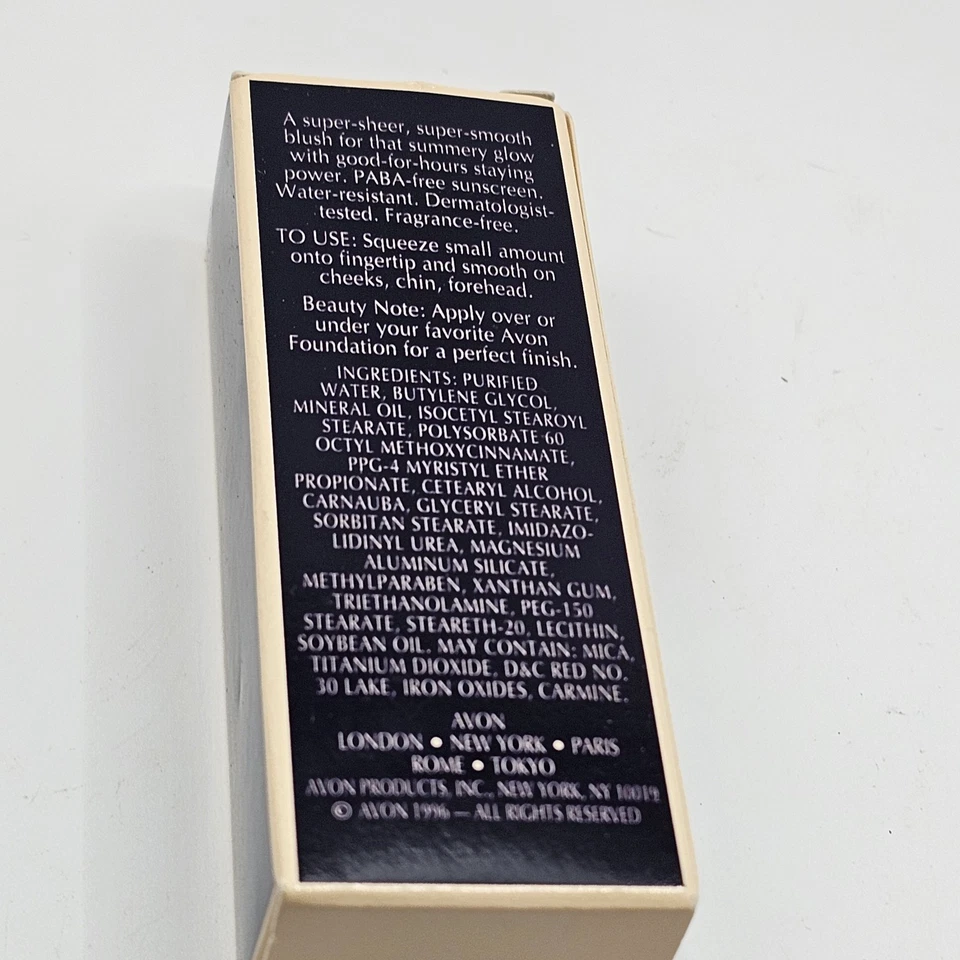 Avon Sheer Color Creme Blush NOS 1996 Roseberry Box Vintage .5 Fl Oz - Image 2 of 3