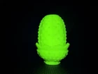Vintage MCM Fenton Glass Uranium Lime Satin Hobnail 5" Fairy Lamp Light