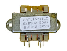 Trasformatore  alimentazione  prim.  230Vc.a.  second. 2x12V c.a. 10VA 2x0,416A