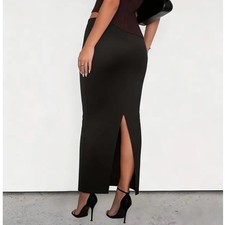 Back Slit Witchy Whimsygoth Dark Fairy Vampy Black Maxi Long Skirt Boho Goth L