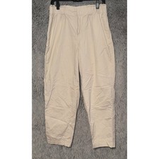 A New Day Women's Beige High Waist Elastic Waist Cropped Pants Size M