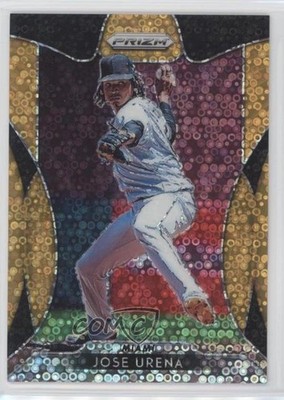 2019 Panini Prizm Neon Orange Donut Circle Prizm 115/150 Jose Urena #49 0q3