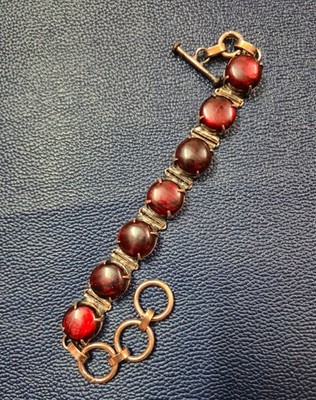 Wire Wrapped Bracelet Genuine Red Labradorite Copper Jewelry Gift For Her