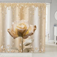 Champagne Rose Shower Curtains Champagne 72"W x 72"L Pack of 1 Multi 09