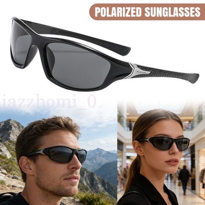 Polarisierte Sport-Sonnenbrille Radfahren Angeln Laufen Fahren UV400 Herren Damen UK