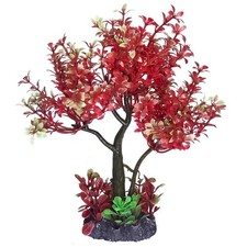 Aquarium Plants Tree Red Green Artificial Plastic Fish Tank Decor Realistic