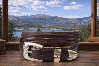 Brighton Western Leather Belt Taper Size 32 NWT List $85 M30338 Rare Find!
