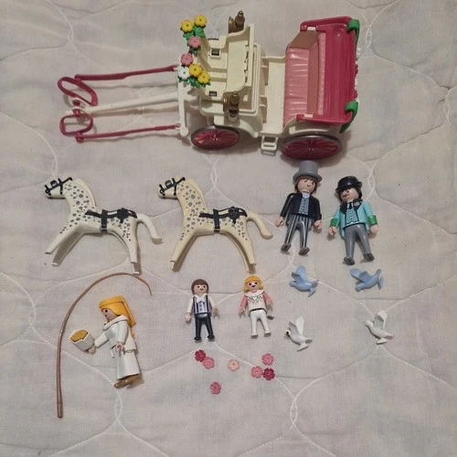 Vintage Playmobil 5601 Wedding Carriage Nearly Complete Missing A Few Pieces