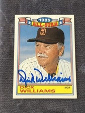 1986 Topps All-Stars # 12 Dick Williams Signed AUTO San Diego Padres 