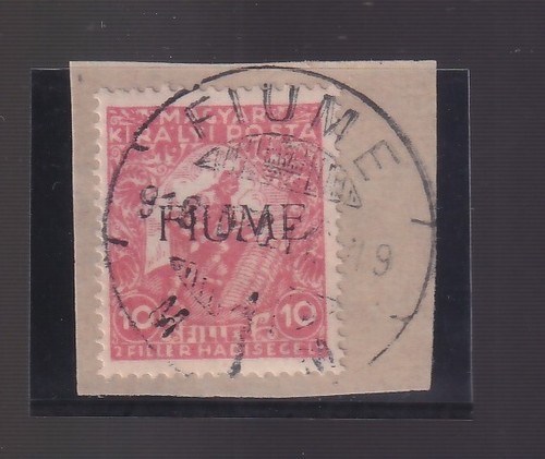 Fiume 1918/19 Moissonneurs 10 + 2F. Vermillon Surtitre À Machine (Cat.58/326)