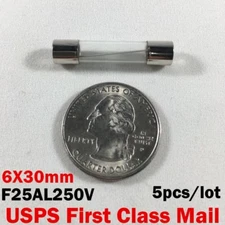 5pcs/lot 6X30mm F25AL250V 25A 250V F2AL Quick Blow Fast-Blow Fuse Glass Tube US