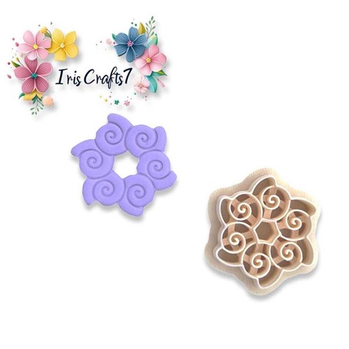 Circle of Seashells 4 Polymer Clay Cutter for Unique Earring Designs - Picture 4 of 5