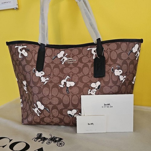 Coach Peanuts Snoopy CF166 Khaki Redwood Multi/black Tote Bag Signature Canvas - Picture 31 of 40
