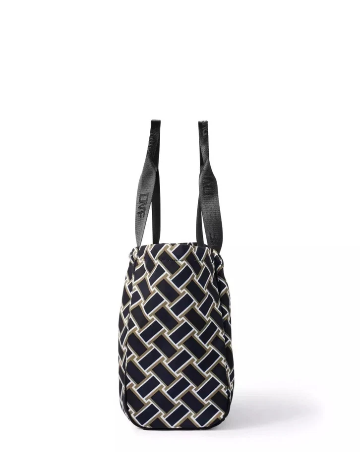 Bolso de Mano Diane von Furstenberg Vintage Tejido Neutro con Bolsillo para Portátil DVF/Objetivo Foto 4 de 4