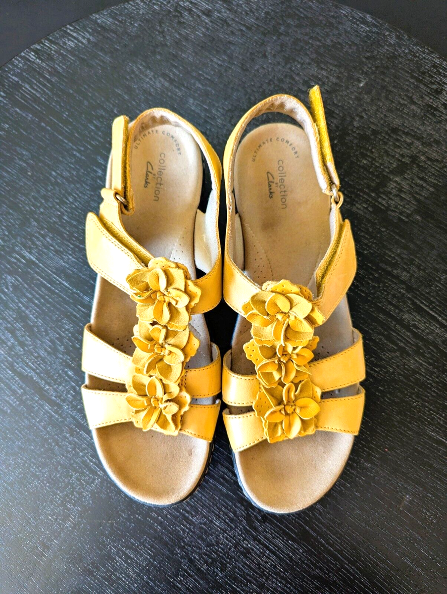 Heeled Sandals Yellow Clarks Sandals Clarks Footwear Clarks Heels