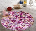 3D Flower Wall O2305 Game Rug Mat Round Elegant Photo Carpet Mat Eve 2023