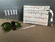 5 X 10ml Essential Oil Roller Bottles + doTERRA Orange Oil + Floral Clutch Bag