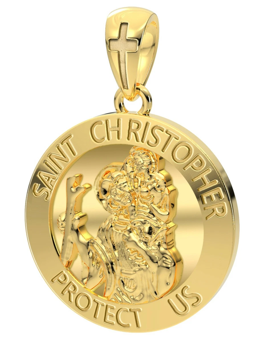 Solid gold shop saint christopher pendant