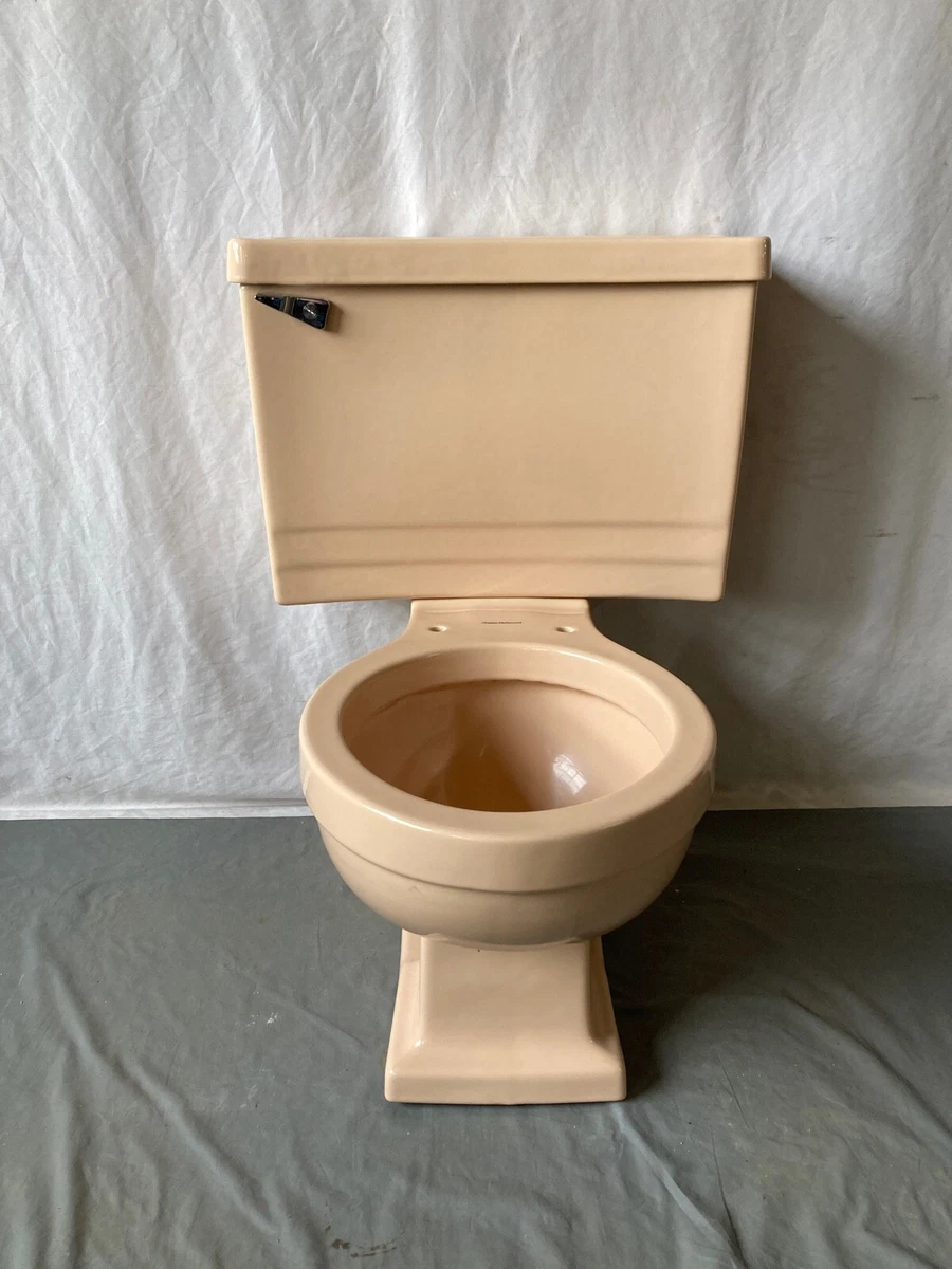 Vtg Mid Century Beige Tan Porcelain Toilet Old Rheem Richmond Old 136-22E |  eBay