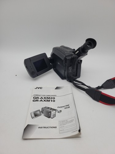 JVC GR-AXM17U VHS-C Video Camera 18x Zoom Camcorder With Manual For Parts