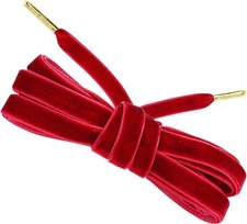 Loop King Laces 1 Pair Velvet Shoe Laces with Gold Tips - Burgundy