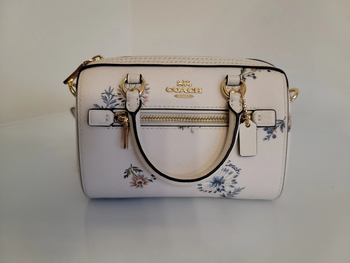 Rare Coach 1715 Mini Rowan Charm with Dandelion Floral Print Satchel Bag