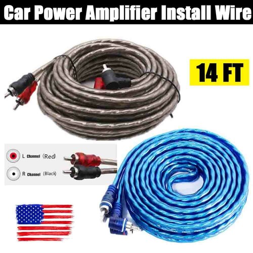 Car Audio Cable Amp Amplifier Install RCA Subwoofer Sub Wiring 14FT 2CH