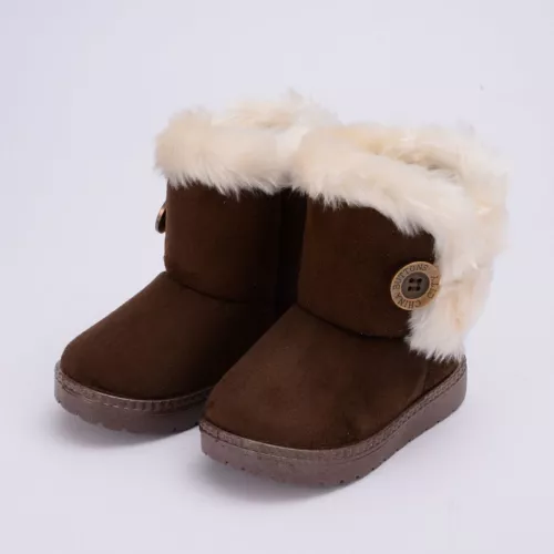 Kids Winter Warm Ankle Snow Boots Boys Girls Pull On Fur Lined Toddlers Shoes - Picture 12 of 20