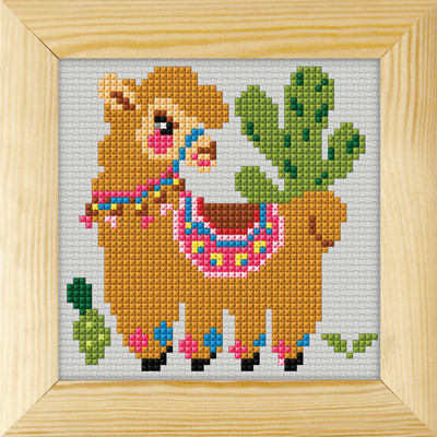 Orchidea Counted Cross Stitch Kit: with Frame: Llama