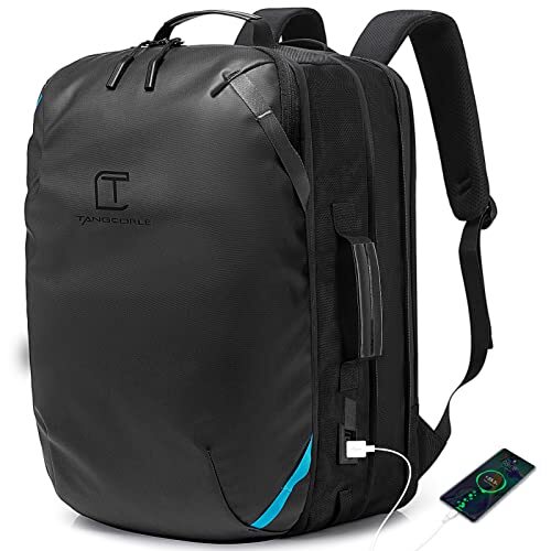 Travel Carry on Backpack, Extra Large Expandable Solid Black-45l(5days Travel)