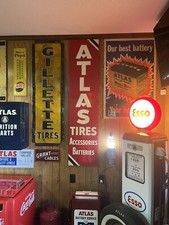 1961 Original Atlas Tires Accessories and Batteries Metal Sign - 16.5 x 70.5