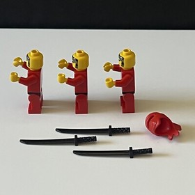 3 Lego 3051 3053 3052 3074 3050 Ninja Red Black Sword Katana Samurai Lot cas050