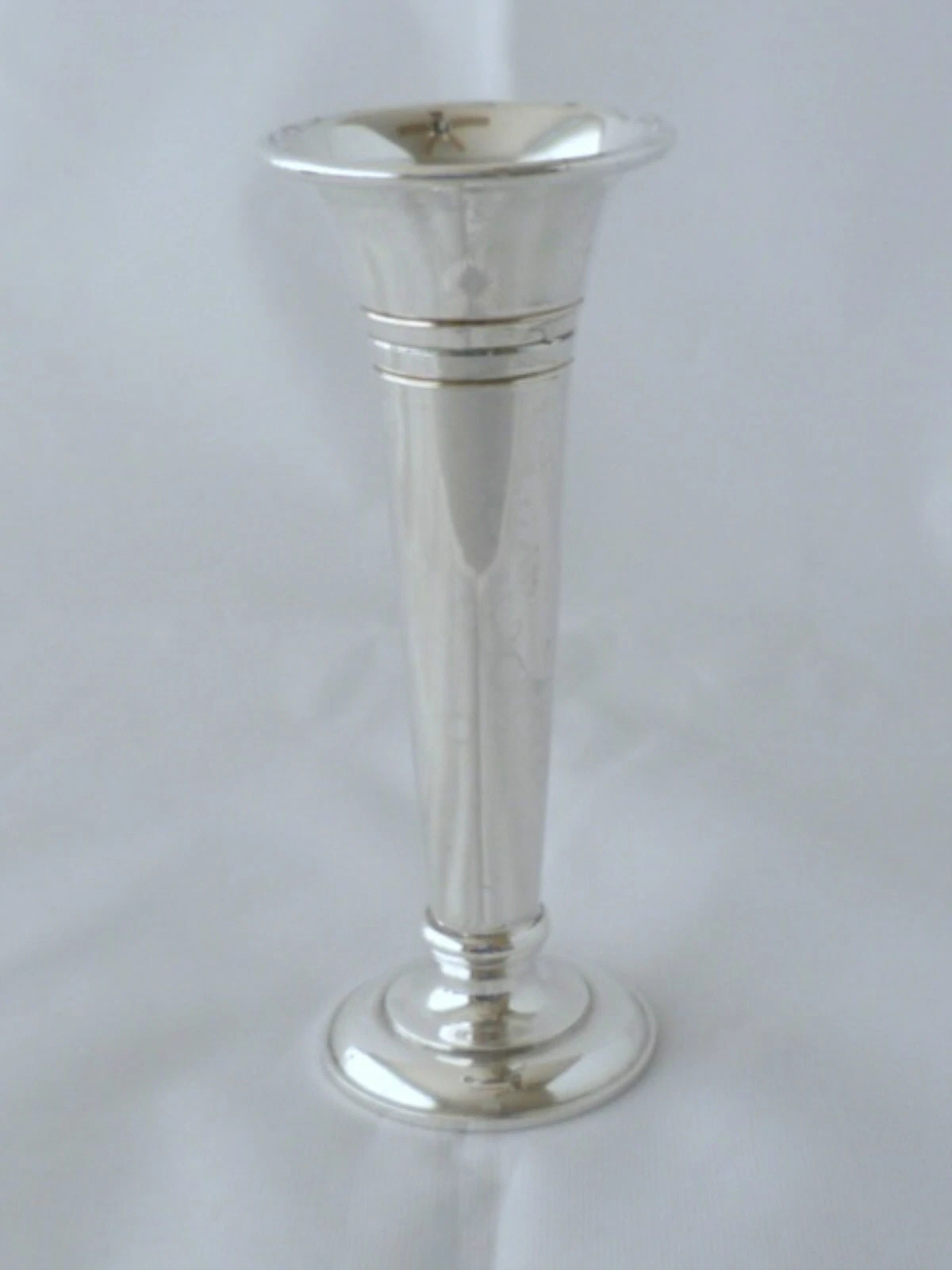 Plain polished silverplated trumpet vase height 6.5"
