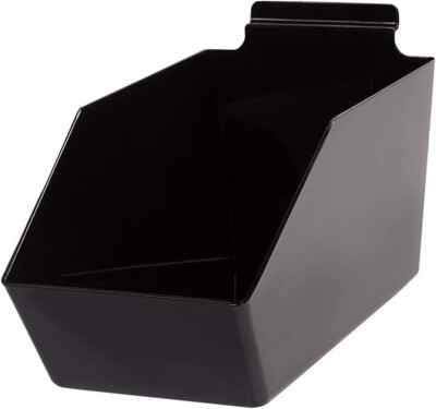 Dump Bins For Slatwall Black Set of 10 Plastic Slat Wall Display 6  x 11 ½  x 5